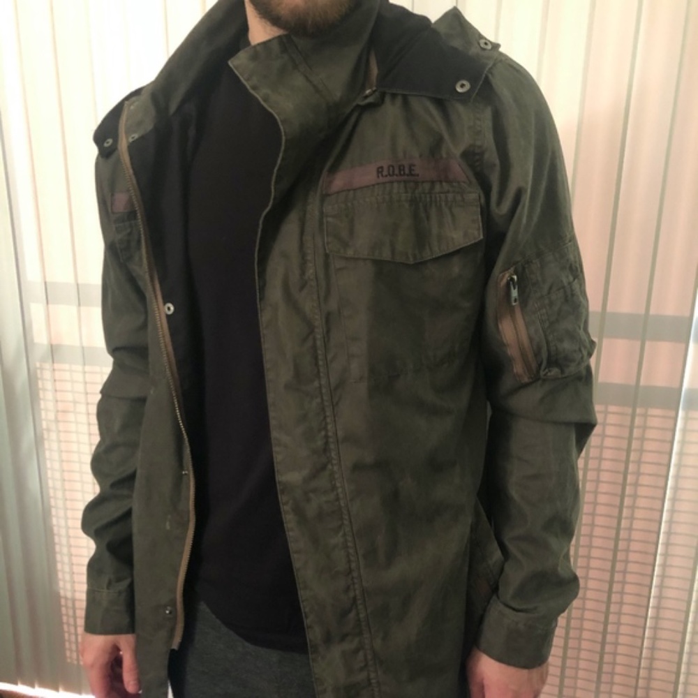 ZaneRobe Green Washed Utility Military Jacket